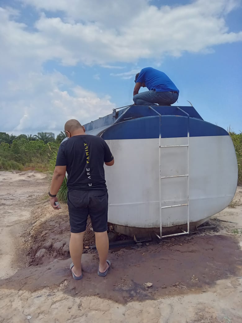 tangki solar bekas 16000 liter tampak samping