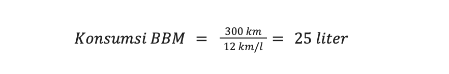 Rumus menghitung konsumsi BBM untuk per liter