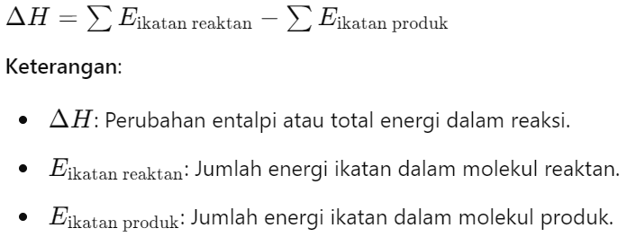 Rumus Energi Ikatan