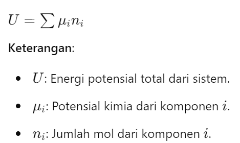 Rumus Energi Potensial Kimia